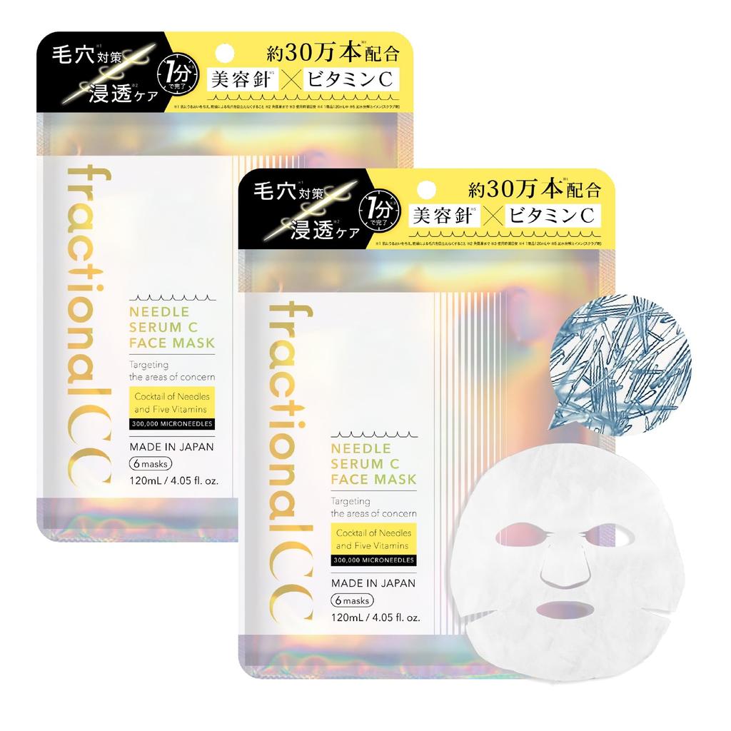 Fractional CC Needle Mask C Made In Japan Pieces Needle Introduction Mask Vitamin C Glutathione Pore 6 Pieces X 2 Set 300,000