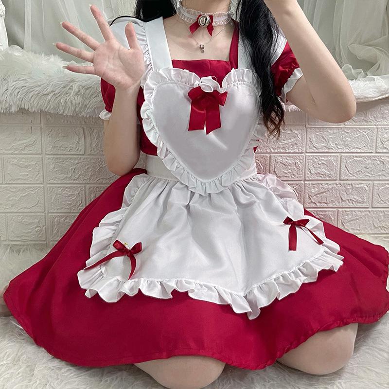 Костюм горничной для косплея в стиле милашки из красного вина Alice Red Wine Lolita - Милое платье принцессы