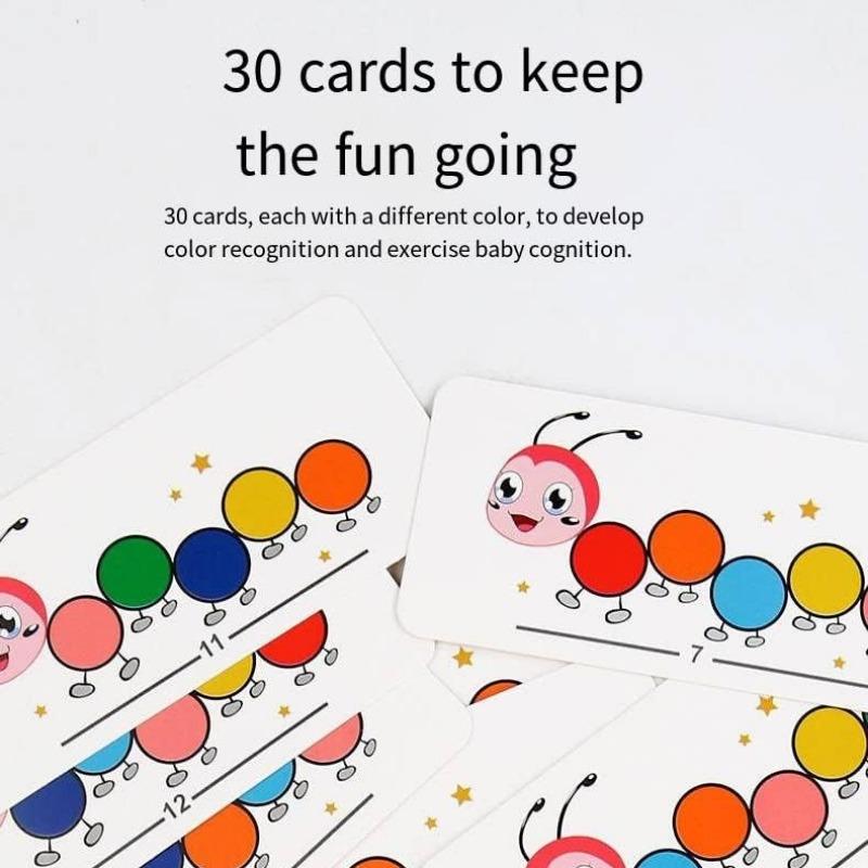 Сортировка и складывание детских игрушек по методу Монтессори для малышей (гусеница)