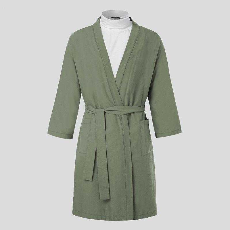 Men's Spring/Summer Three-Quarter Sleeve Muslim Robe