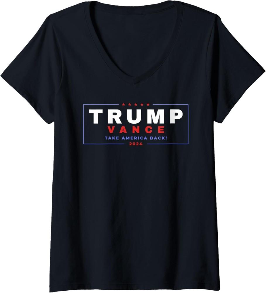 Trump Vance 2024 Donald Trump JD Vance Take Ladies' V-Neck Tshirt