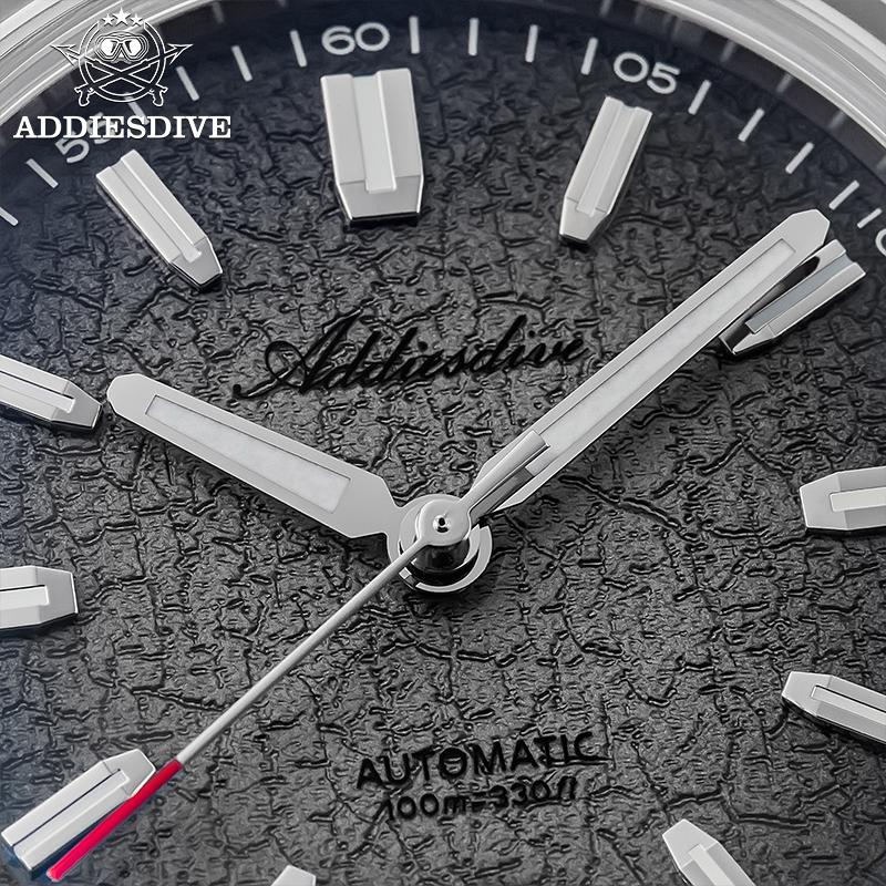 ADDIESDIVE Мужские часы 39 мм Автоматические 8215 Механические наручные часы 100 м Водонепроницаемые Дайвинг 316L Нержавеющая сталь Куполообразное стекло Люминесцентные