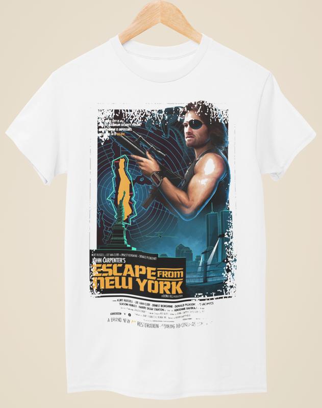 Escape From New York - Movie Poster Inspired Unisex White T-Shirt Graphic Tee