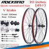 ROCKBAO Горный велосипед 20-дюймовое колесо V-brake Комплект колес 406/451 Поворотный тип Кассета 2 подшипника 100x135 мм 6/10 скоростей Колесо для велосипеда