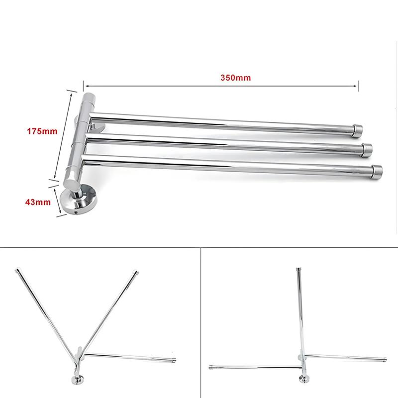 Stainless Steel Swivel 2/3/4 Towel Bar Towel Holder Bar Rail Hanger Rack Wall Mounted For Bathroom Kitchen Accessory