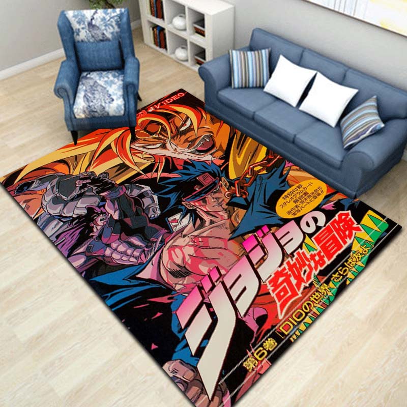3D Классическое Аниме J-JoJo's Bizarre Adventure Игровой Ковер Кофейный Столик Гостиная Спальня Декор Противоскользящий Ковер Подарок