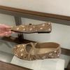 Novelty Suede Embroidery Ballet Flats Women Fashion Round Toe Soft Sole Elegant Mary Jane Shoes Comfort Outdoor  Shoes