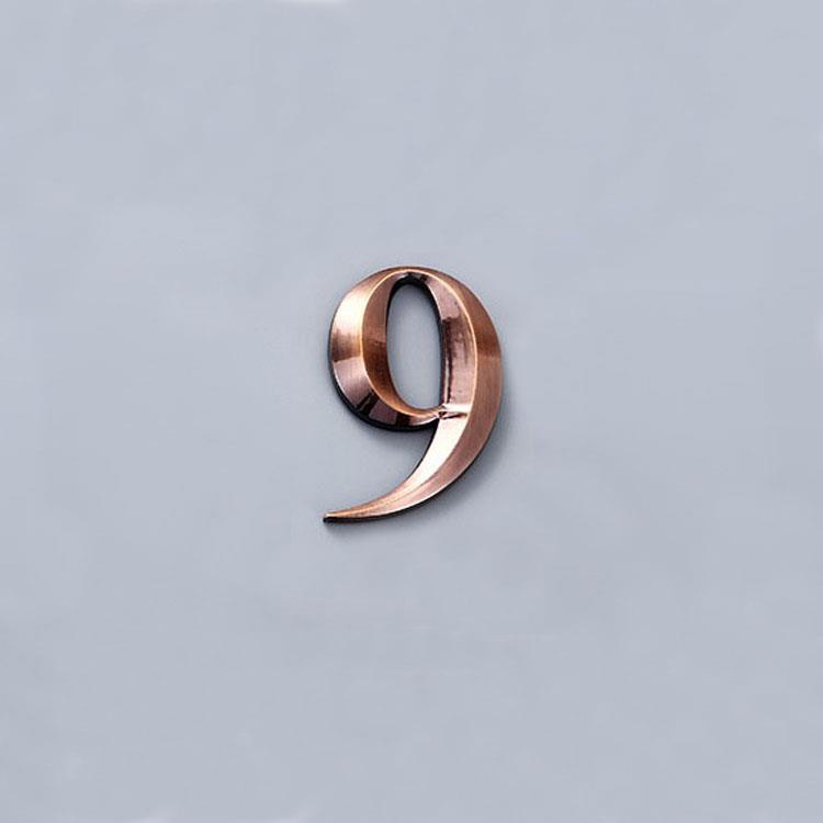 House Number Stickers 3D Self Adhesive Door Plate Sign Digits Apartment Hotel Office Door Address ABS Plastic Label 5cm Silver