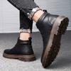 Зимние ботинки мужские водонепроницаемые короткие ботинки до щиколотки мужские высокие ботинки до середины голени осенне-зимние модные мужские ботинки на шнуровке