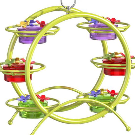 Кормушка для колибри, подвесная кормушка для диких птиц с 6 банками и 18 защищенными от муравьев портами для кормления, для декора лужайки на открытом воздухе в саду