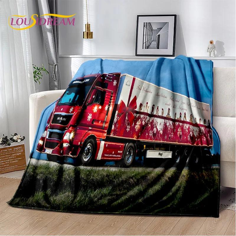 HD Man Truck Lorry 3D Печать Мягкие фланелевые одеяла, Плед Удобное одеяло для пикника Кровати Диваны Дома Спальня Подарки