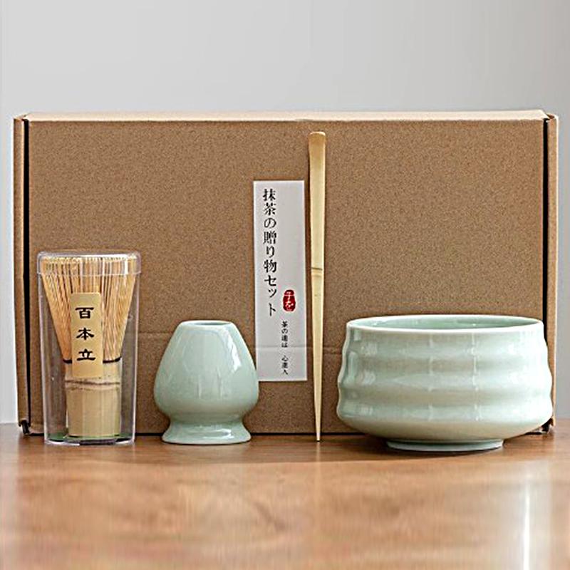 4 шт. Керамическая японская чаша для матча с ситечком Подарки Венчик для матча Ложка и подставка для чайной церемонии Чайная комната Доступно несколько вариантов