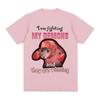 Funny I Am Fighting My Demons and The Are Winning Rat Meme T-Shirt Men's and Women's Fashion Creative T-Shirt Short Sleeve