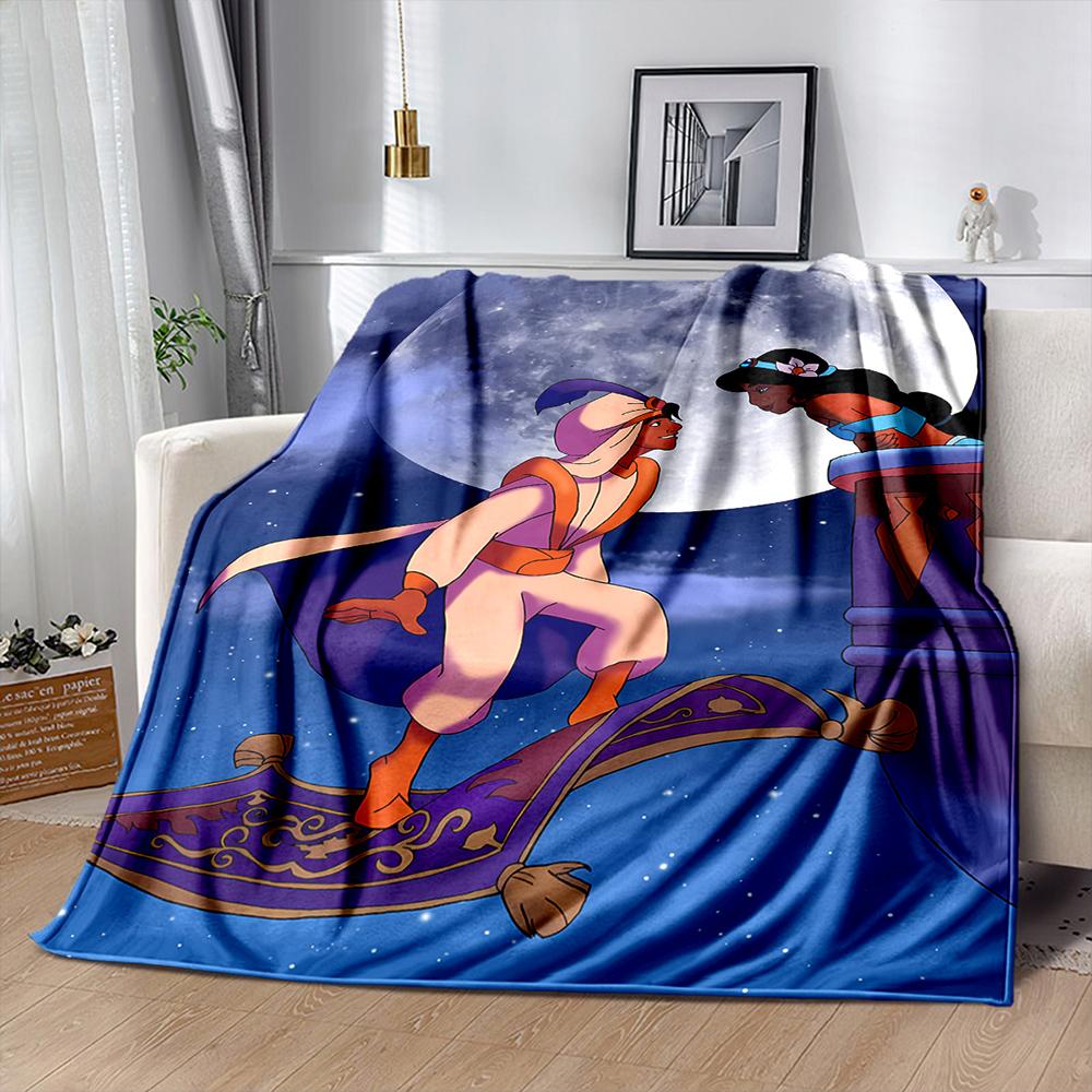 Various Styles and Sizes Aladdin Princess Jasmine Blanket for Bed Bedroom Sofa Picnic, Blanket for Cover Outdoor Leisure Nap