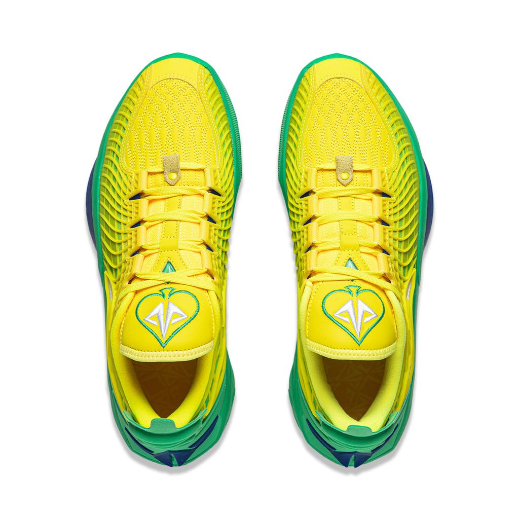 Li Ning JB3 Покрытие Защита от заваливания Низкие Баскетбольные кроссовки Мужские Желто-зеленые ABAU107-31