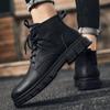 Ботинки на платформе Martin Men's Spring New High-Top British Style Mid-Top Leather Tooling Heightening Men's Leather Shoes Sales