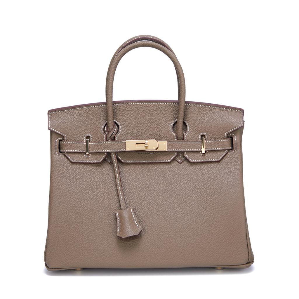 Женская сумка из кожи коровы Togo с мелким зерном, с золотой пряжкой и платиновым носком