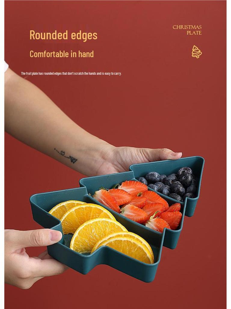 Поднос для закусок в виде рождественской елки в европейском стиле для фруктов и закусок - Креативная, секционная, ударопрочная посуда для детей