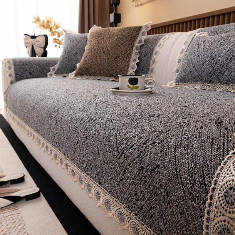 French Vintage Chenille Sofa Cover Non-slip All-season Universal Couch Protector