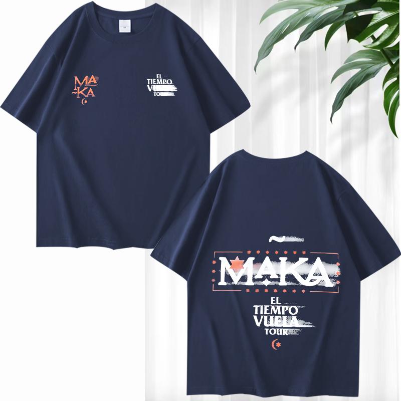 Футболка с принтом для тура рэпера Maka El Tiempo Vuela, мужская, женская, смешная, оверсайз, 100% хлопок, короткий рукав, летний принт, унисекс