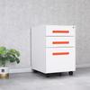 Mobile Three-Drawer Metal File Cabinet with Lock for Under-Desk Office and Printer Storage