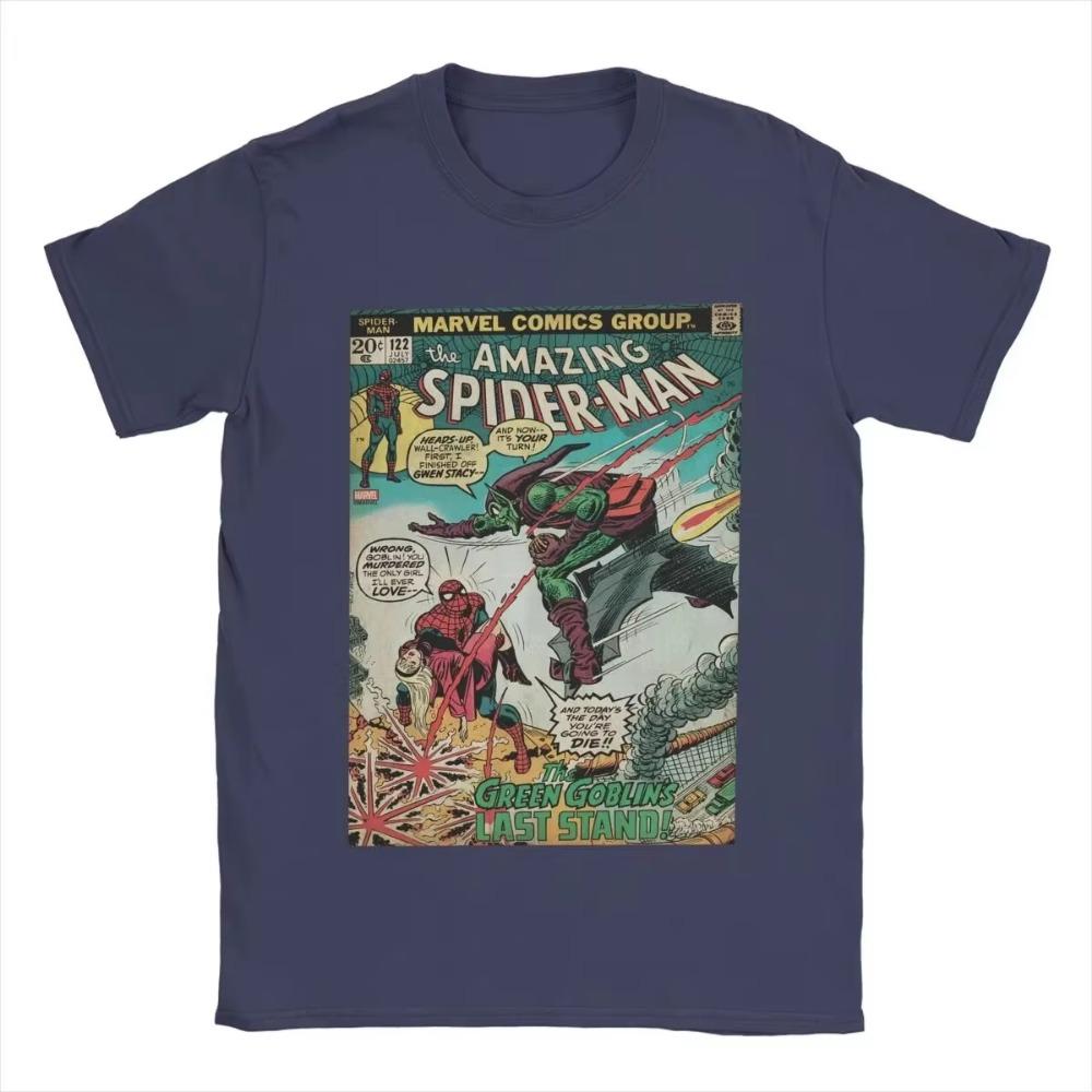 Мужские футболки Человек-паук Spiderman из чистого хлопка, смешные футболки с коротким рукавом и круглым вырезом, оригинальная футболка