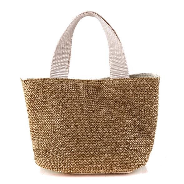 Casual Rattan Women's Handbag Summer Beach Straw Bag Woven Handbag Large Capacity Ladies Travel Bag