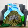 1pc man hooded Soft Warm Throw Blanket Nap Blanket For Couch Sofa Office Bed Camping Travel,Comfortable