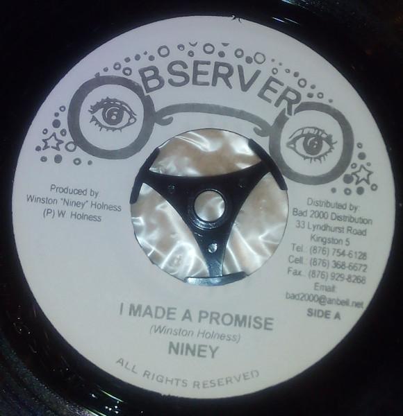 7-дюймовая пластинка NINEY THE OBSERVER - I Made A Promise NONE Observer 2008 Ямайка Регги, Ска и Даб Б/у