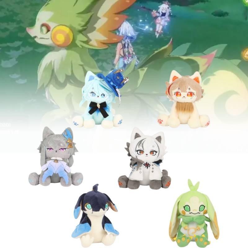 Очаровательная плюшевая игрушка-кошка по мотивам Genshin Impact, мягкая и уютная аниме-фигурка дракона