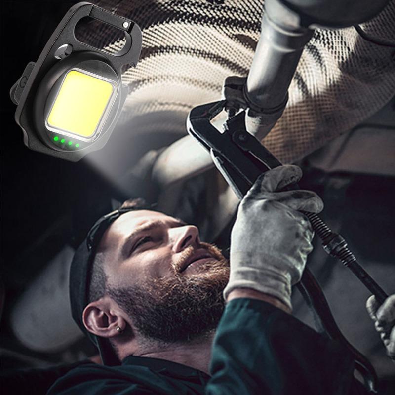 Mini Led Keychain Lights Multifunctional Portable Outdoor Cob Working Lamp Flashlight With Strong