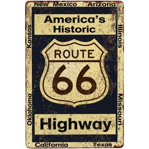 Америка&апос;Металлическая вывеска Шоссе Route 66 Мужская берлога Декор гаража Ретро Настенное искусство