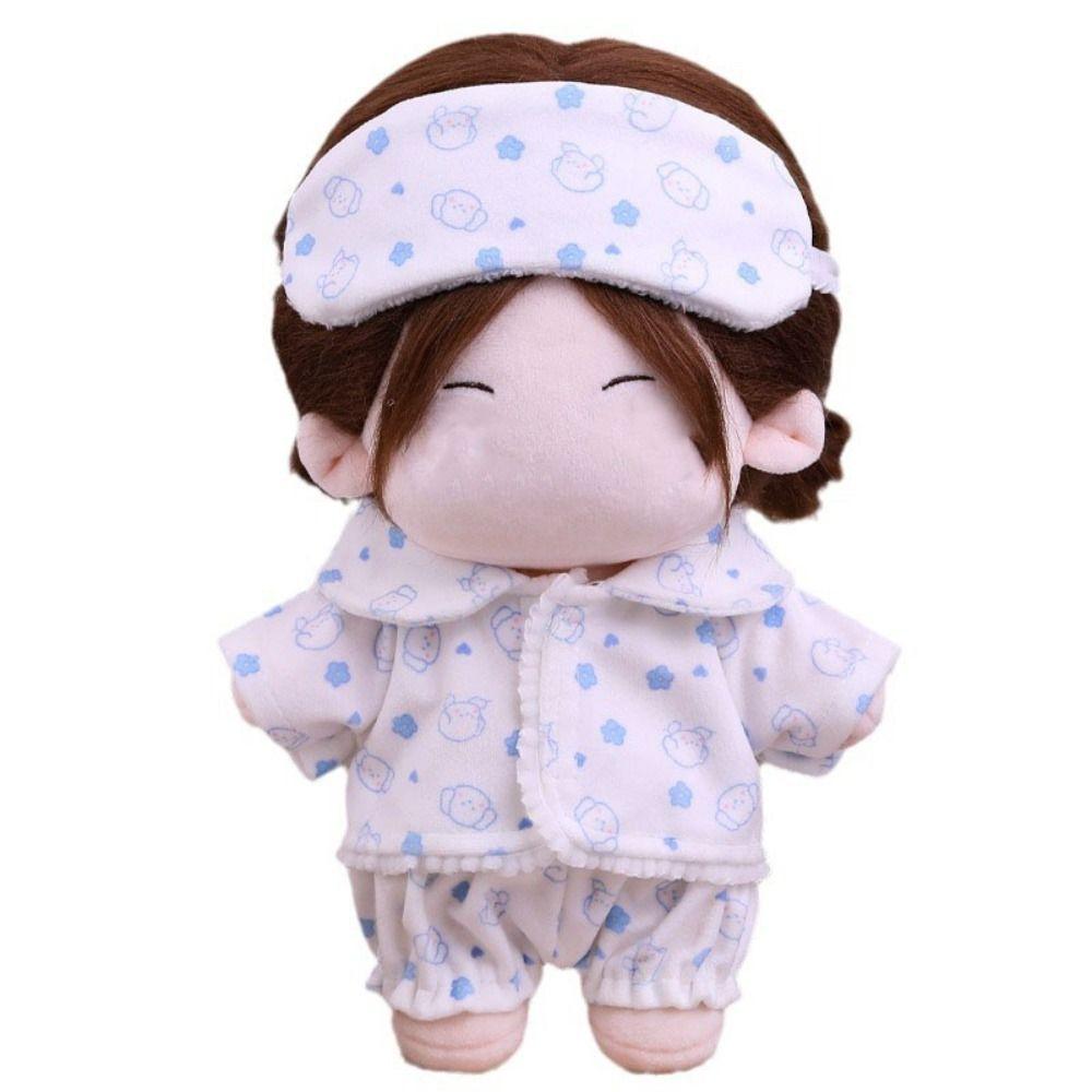 Cartoon Animal Star Doll Clothes 20cm Mini Blouse Pants Set Doll Pajamas Suit  Cotton Stuffed Doll