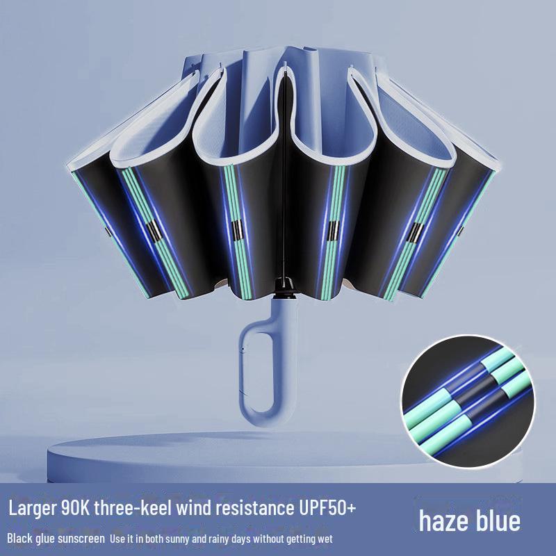 Автоматический складной зонт из 72 костей для мужчин и женщин — большой, двойного назначения: от солнца и дождя