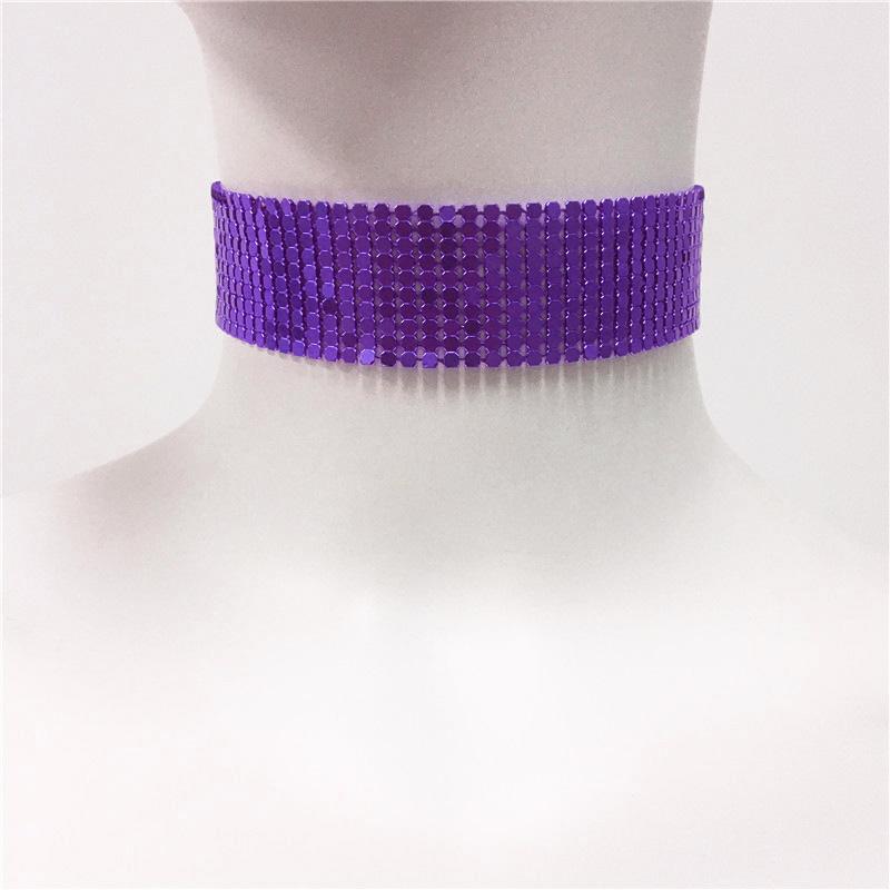 Европейские и американские аксессуары Металлическая пайеточная вечеринка Преувеличенное ожерелье Ювелирные изделия Музыкальная вечеринка Панк Хип-хоп Металлический чокер