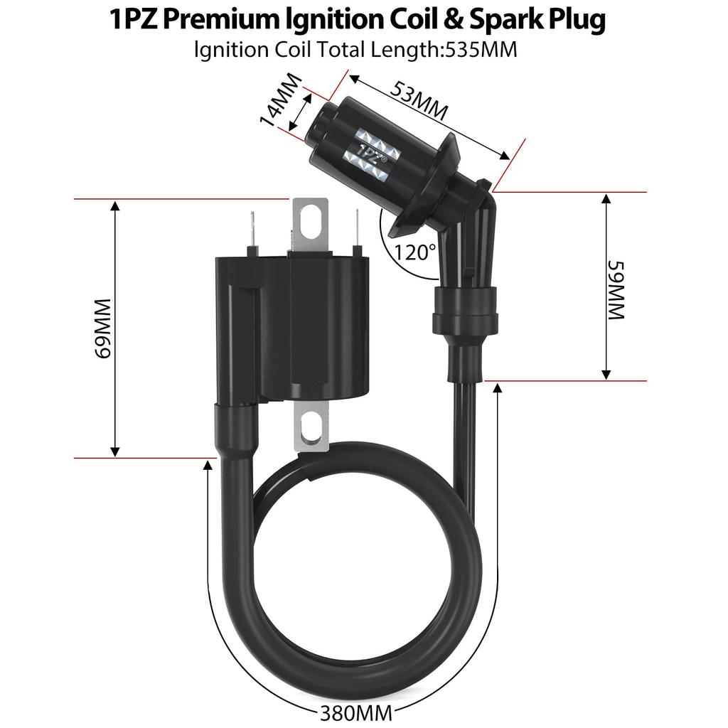 1PZ JP9-AD1 Улучшенное зажигание TCI 535мм Катушка зажигания Провод со свечным колпачком Suzuki Address V125 V125G Внешние запчасти для обслуживания мотоцикла