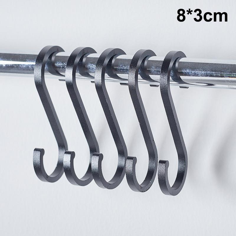 Aluminium Alloy S Shape Hooks 10Pcs Space Saving Heavy Duty Hanger for Kitchen Rail Pot Pan Closet Organizer