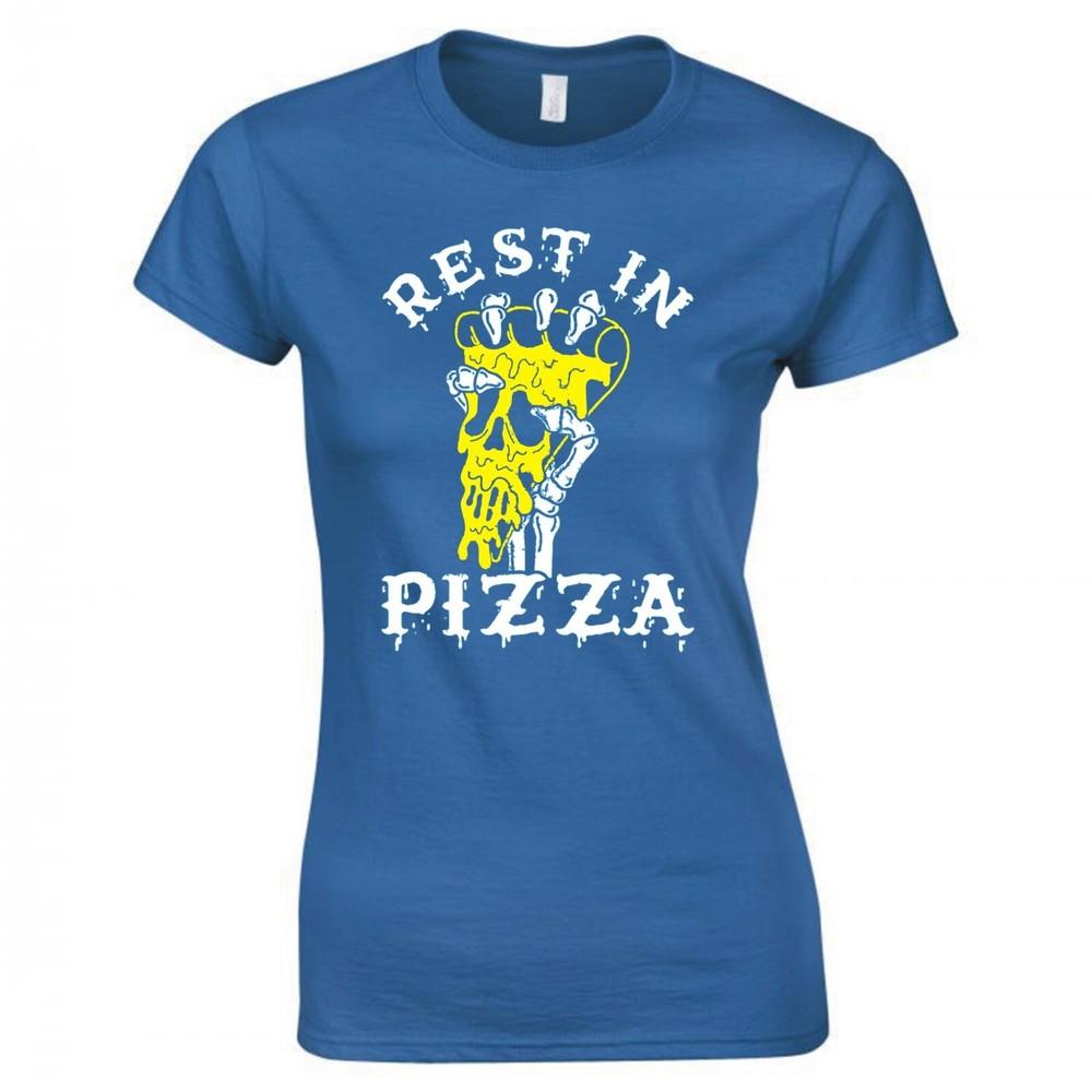 Funny Rest In Pizza Ladies Skinny Fit Tshirt
