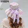 Summer Floral Printed Sunscreen Hats Women's Casual Elegant Bow Flower Wide Brim Outdoor Travel Beach Hats