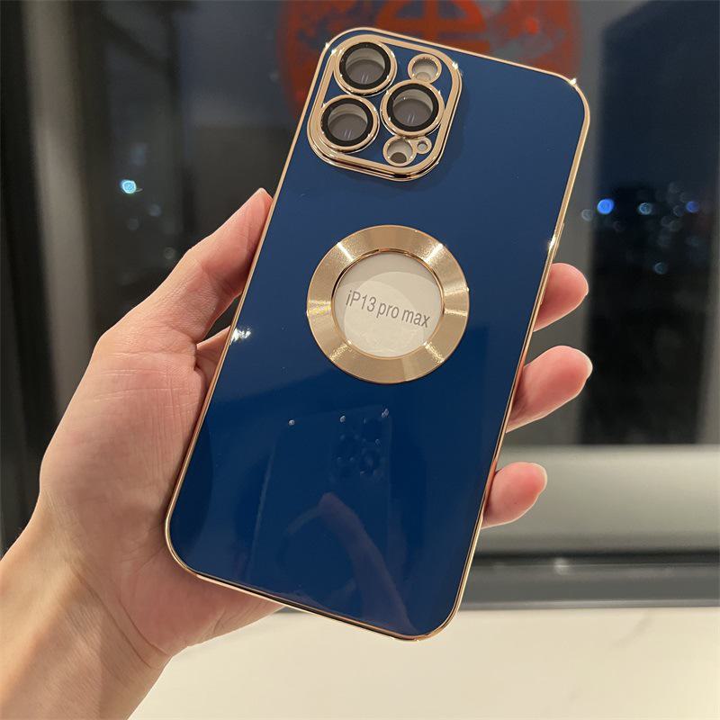 Чехол для iPhone с рисунком линзы зрачка CD для iPhone 11-14 - гальванизированный ТПУ сплошного цвета