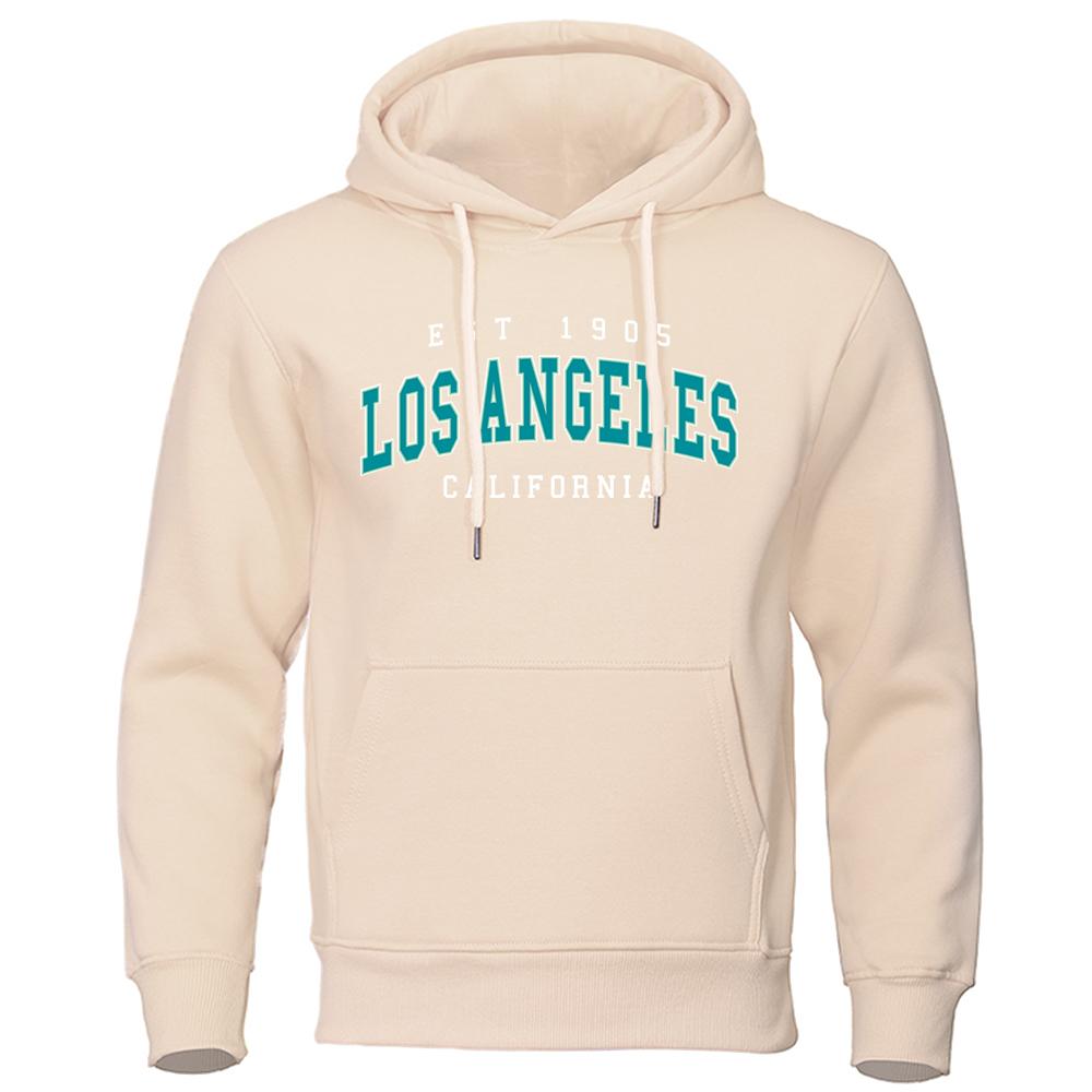 Est 1905 L0S Angeles California Letter Hoodie Autumn Hoody Loose Oversize Clothes Cotton Comfortable Hoody