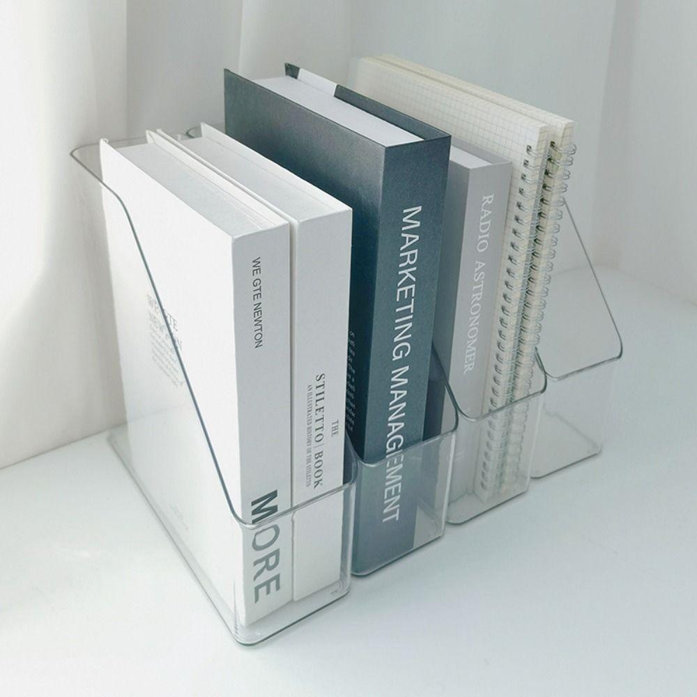 Контейнер для хранения Папка для стола Лоток для бумаги из ПЭТ Органайзер Прочная вертикальная папка для файлов Журнал