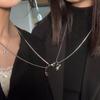 Ожерелье с магнитом, женская цепочка на ключицы, ожерелье в корейском стиле, ожерелье для пары космонавтов