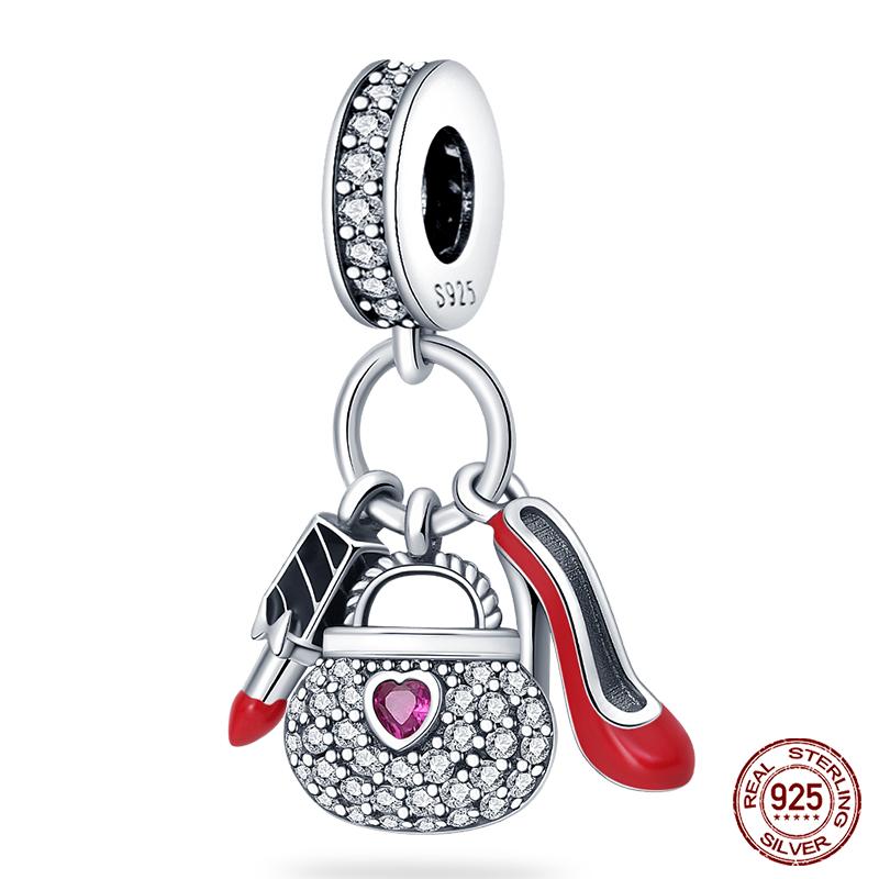 100% Copper Love Strawberry Cherry Red Series Charm Beads For Brand Original Bracelet Diy Fine Jewelry Gift