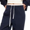 ONLY Women's Relaxed Fit Color-block Waist Straight-Leg Casual Pants
