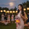 Ancient-style Mid-Autumn Festival Lantern Pavilion Shape Children's Handheld Lantern  Home Decor