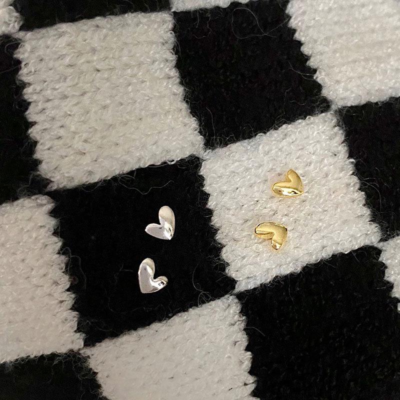 Мини-серьги Love Серьги в форме сердца Милые серьги для прокалывания ушей Студенческая мода Простой стиль