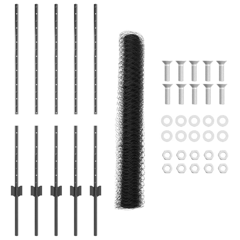 Welded Wire Fence 10 x 1 m (W x H) PVC Coated Steel