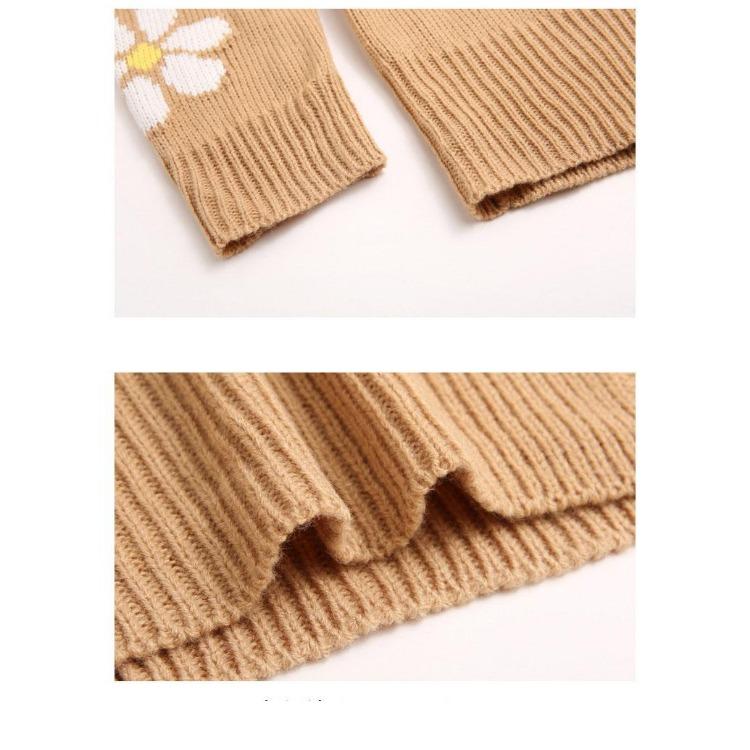 Women Preppy Autumn and Winter Loose Knit Cardigan Coat Fashion Outerwear Sweater