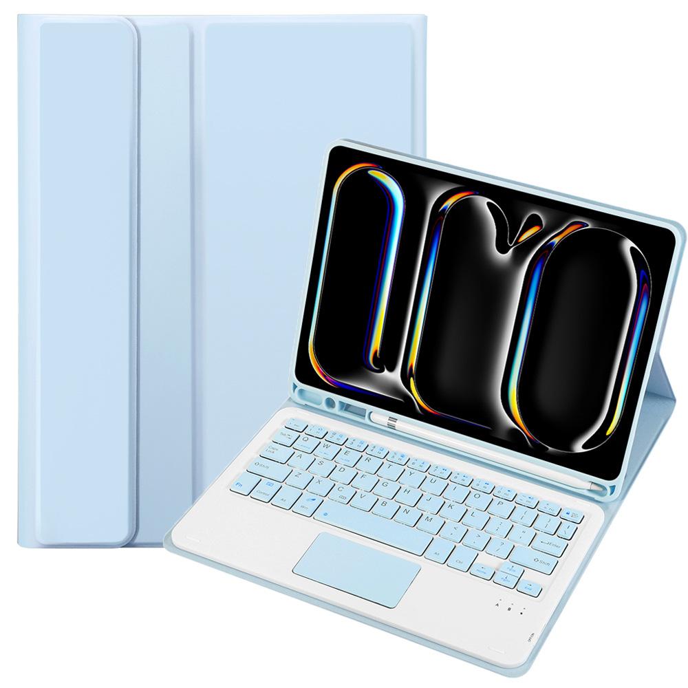 Protective Case for iPad Pro 12.9'' 2018/2020/2021/2022 with Pencil Slot, Wireless BT Trackpad Keyboard Combo Sets Layout QWERTY